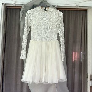 White beaded/sequined mini dress bridal